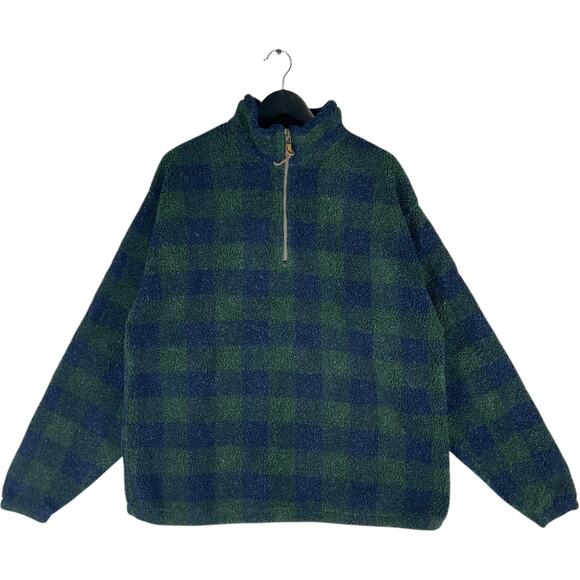 Field & Stream 1/4 Zip Plaid Fleece - Picture 1 of 7